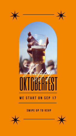 Happy Oktoberfest Gathering Announcement In Orange Instagram Story Design Template