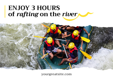 People on Rafting  Card Design Template