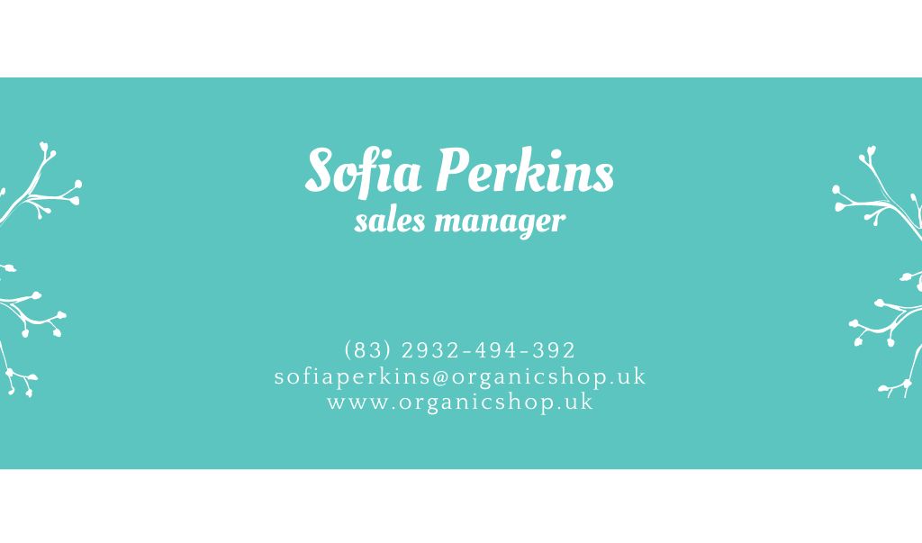 Template di design Sales Manager Contacts Information on Blue Business card