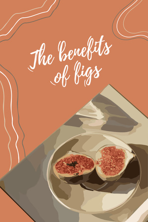 Designvorlage Fresh Figs on Plate für Pinterest
