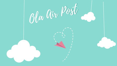 Valentine's Day Plane drawing Heart Full HD video Design Template