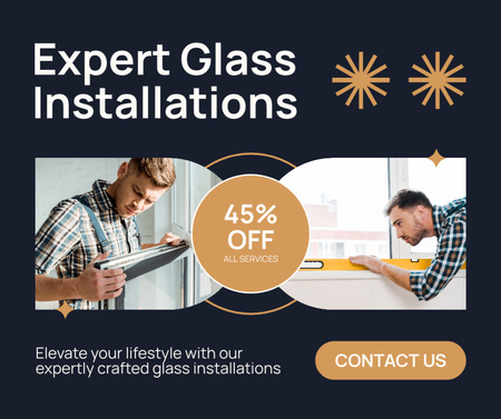 Advanced Level Of Glass Window Installation With Discount Facebook Design Template
