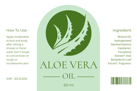 Aloe Vera Cosmetics Label Design Template