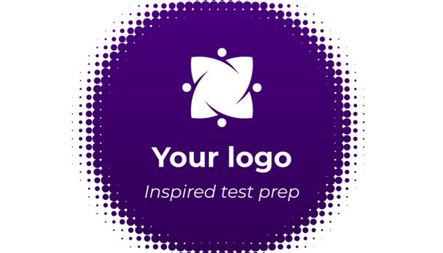 Modèle de visuel Image of Company Emblem with Bright Abstract Purple Circle - Business Card US