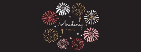 Oscar Event Announcement with Fireworks Facebook cover Design Template