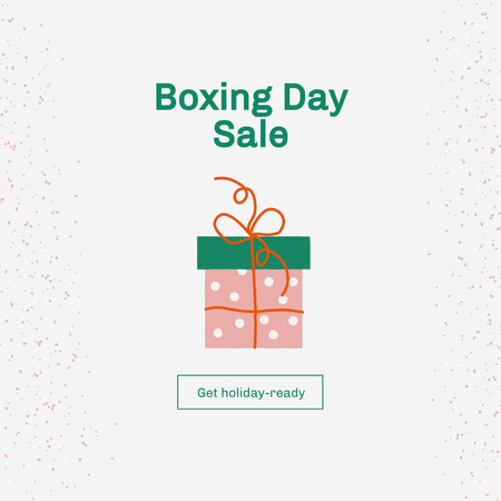 Winter Holiday Sale with Cute Gift Animated Post Tasarım Şablonu