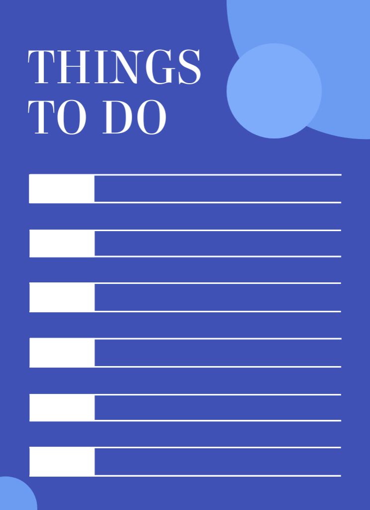 Designvorlage Simple To Do List in Blue für Notepad 4x5.5in