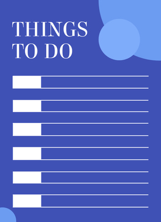 To Do List in Blue Notepad 4x5.5in Design Template