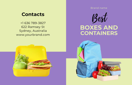 Compact School Lunch Boxes And Containers Brochure 11x17in Bi-fold Design Template