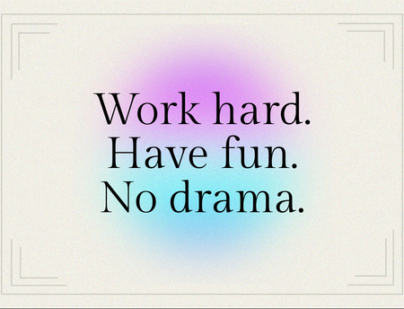 Modèle de visuel Bright Inspirational Quote About Work And Fun - Postcard 4.2x5.5in