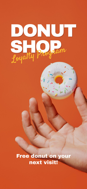 Doughnut Shop Offer with Sweet Donut in Hand Snapchat Geofilter Tasarım Şablonu