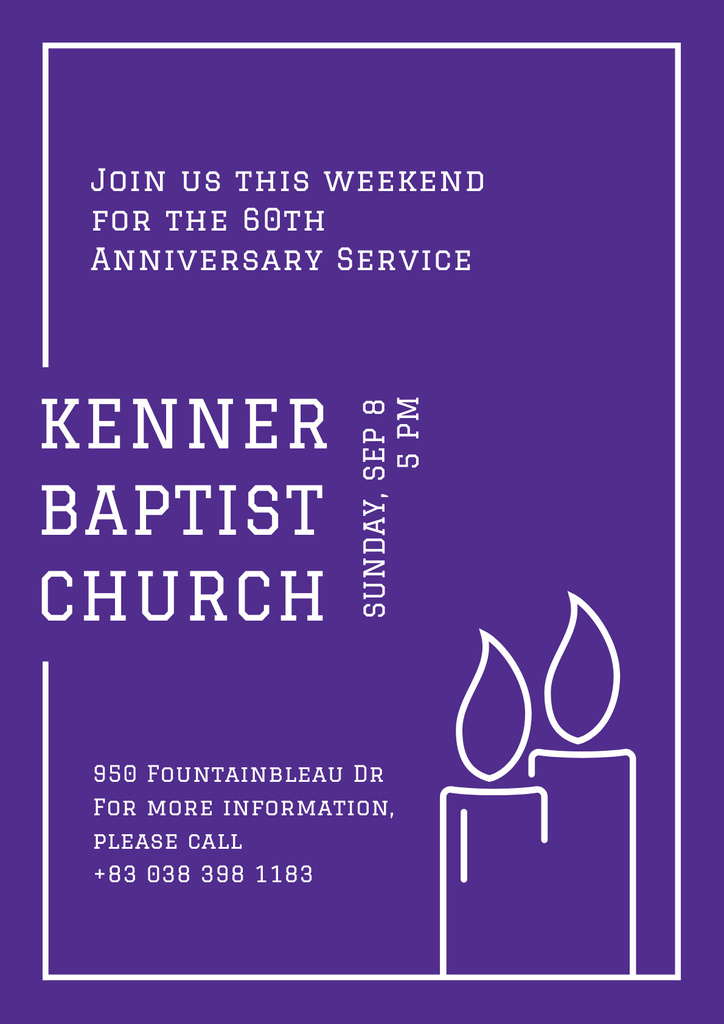 Ontwerpsjabloon van Poster van Baptist Church Invitation with Candles