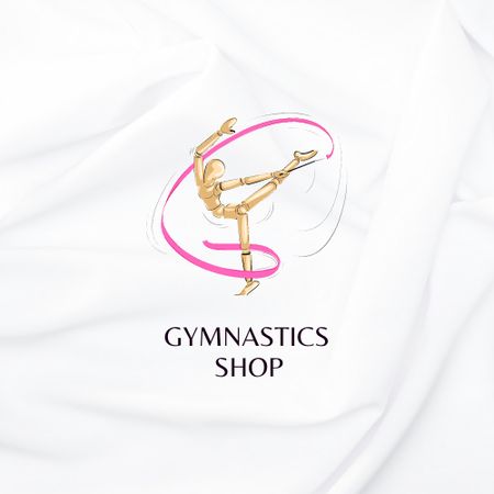 Gymnastics Shop Ad Logo Design Template