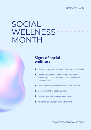 Plantilla de diseño de Social Wellness Month Announcement Poster 
