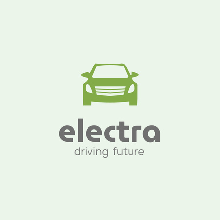 Emblem with Modern Electric Car Logo 1080x1080px – шаблон для дизайну