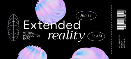 Ontwerpsjabloon van Coupon 3.75x8.25in van virtuele realiteit - expo aankondiging