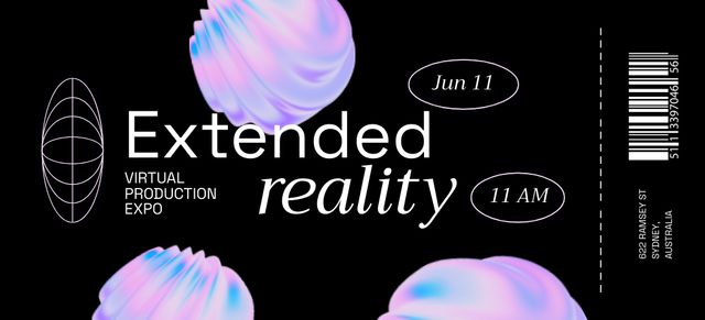Szablon projektu Virtual Reality​ Expo Announcement in Black Coupon 3.75x8.25in