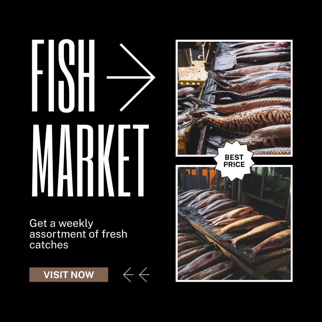 Special Weekly Offer on Fish Market Instagramデザインテンプレート