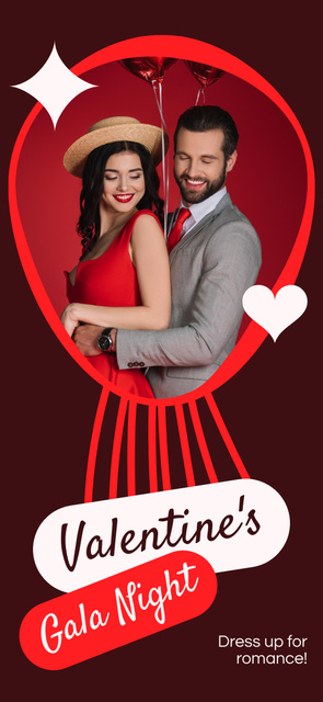 Valentine's Day Romantic Gala Night Snapchat Geofilter tervezősablon
