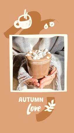 Szablon projektu jesienna inspiracja piankami w kakao Instagram Story