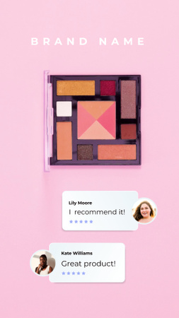 Designvorlage Werbung für Schönheitsprodukte mit Lidschatten-Palette für TikTok Video