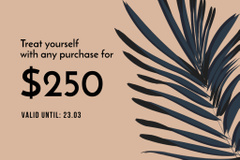 Gift Card Offer with Plant Leaf