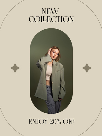 New Fashion Collection Sale Announcement Poster US Šablona návrhu