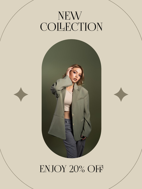 New Fashion Collection Sale Announcement Poster USデザインテンプレート