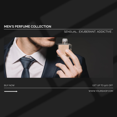 Handsome Man with Elegant Perfume Instagram Design Template