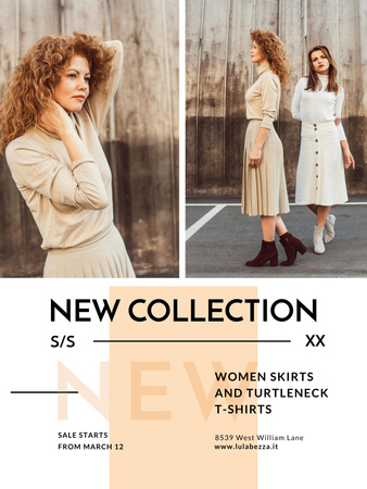Stylish Clothes Store Promotion With Casual Outfits Collection Poster 36x48inデザインテンプレート