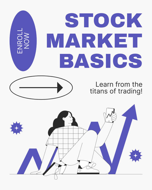 Stock Market Basics from Titans of Trading Instagram Post Vertical Modelo de Design