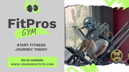 Hard Trainings In Gym Promotion With Equipment Full HD video Design Template