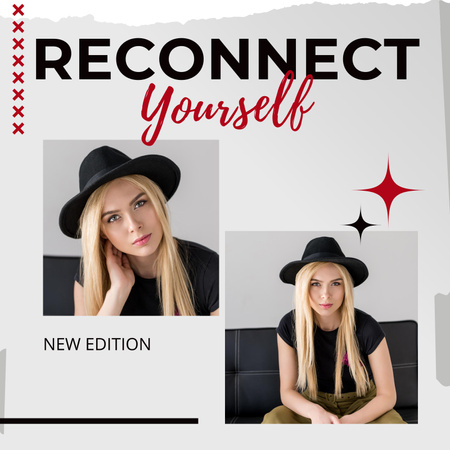 Album Cover with woman in hat Album Cover Design Template