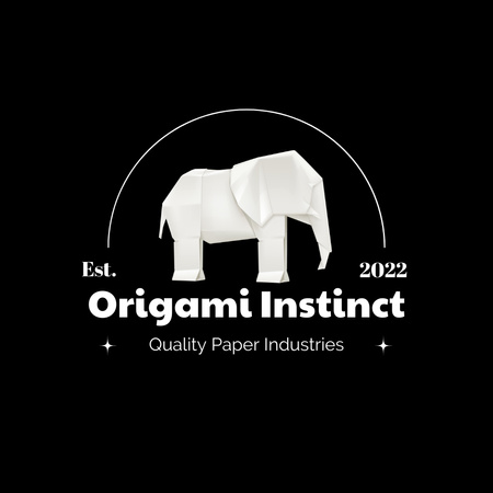 origami içgüdüsü, kağıt endüstrisi logosu Logo Tasarım Şablonu