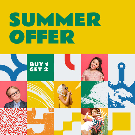 Summer Sale Offer Colorful Instagram Design Template