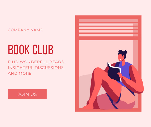 Platilla de diseño Girl Reading Book Facebook