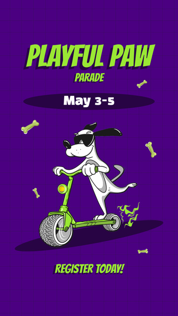 Cool Parade For Pets And Owners With Registration Instagram Video Story Design Template