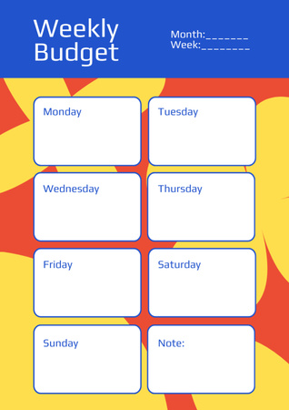 Weekly Budget on Colorful Abstract Schedule Planner Design Template