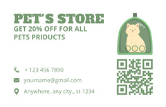 Pet Store's Ad with Cat on Green