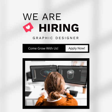 Graphic designer job offer Instagram Design Template