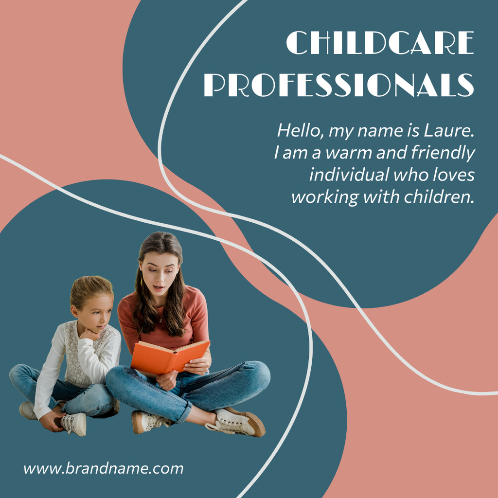 Professinal Profile of Childcare Specialist Instagram Design Template