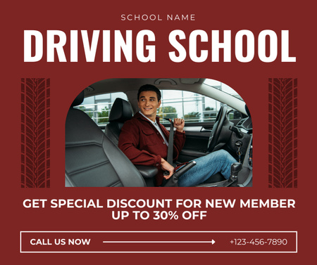Platilla de diseño Special Driving School Discounts For Membership Facebook