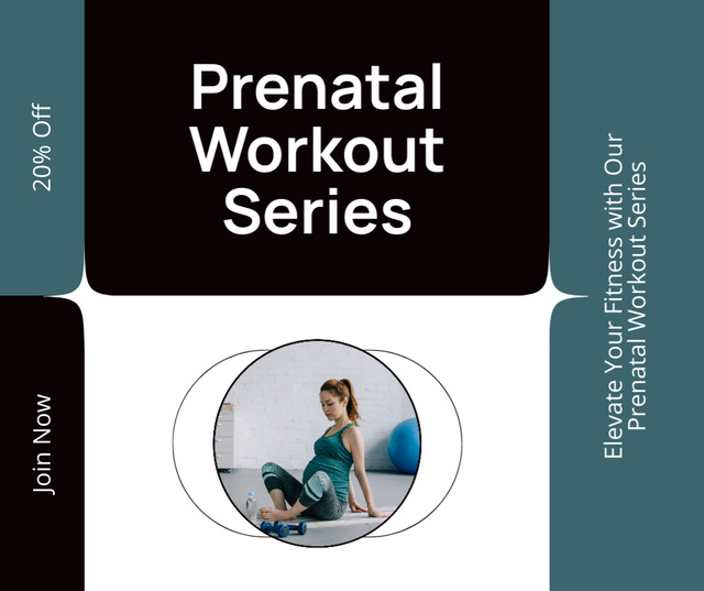 Discount Workout Series for Pregnant Women Facebook Design Template