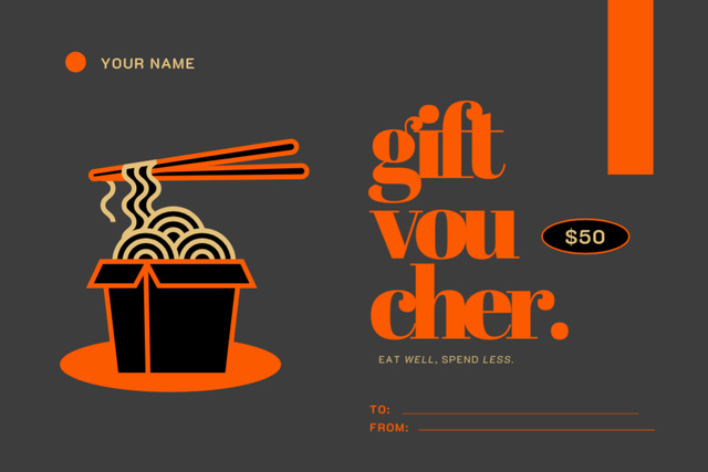 Template di design Japanese Food Gift Voucher Offer Gift Certificate