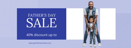 Father's Day Sale with African American Family Facebook cover Design Template
