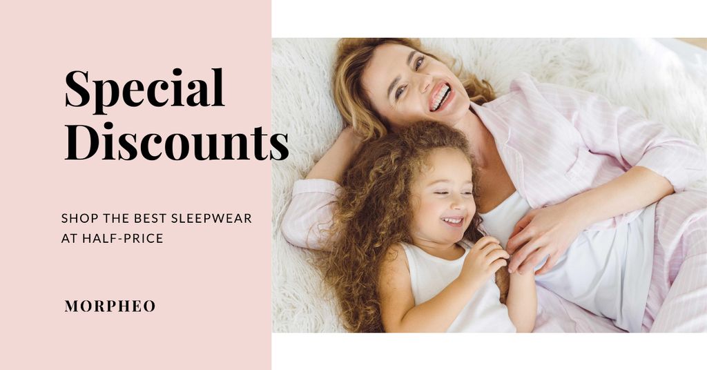Designvorlage Sleepwear Special Discount Offer für Facebook AD