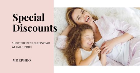 Ontwerpsjabloon van Facebook AD van Sleepwear Special Discount Offer
