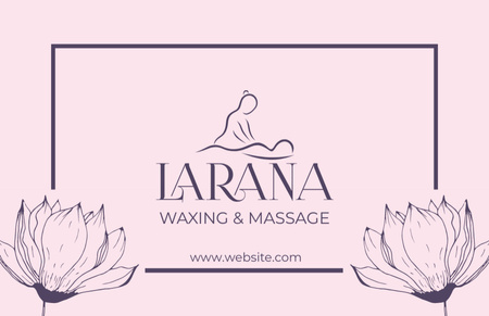 Waxing and Massage Sessions Discount Program Business Card 85x55mm Design Template