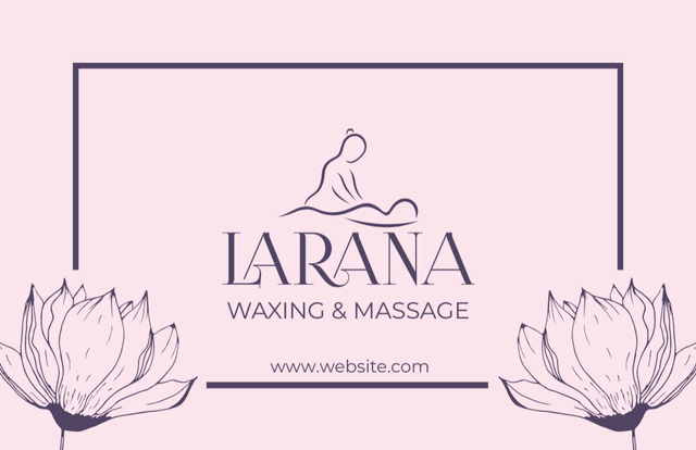 Waxing and Massage Sessions Discount Program Business Card 85x55mm Šablona návrhu