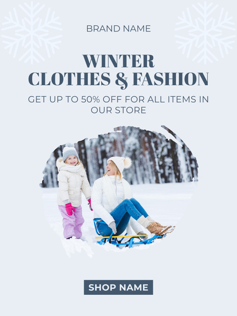 Winter Fashion Clothes Sale Poster US Design Template
